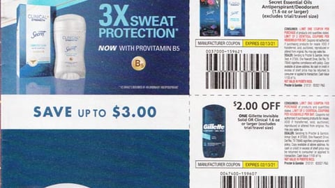 Secret Gillette 'Sweat Protection' FSI