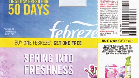 Febreze 'Free Plug Warmer' FSI