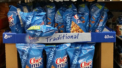 Chex Mix BJ's Box Tops Pallet Display