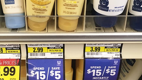Jewel-Osco Vaseline Incentive Price Label