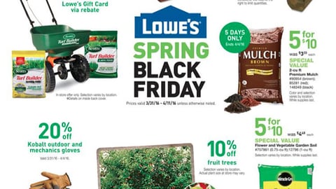 Lowe's 'Spring Black Friday' Feature