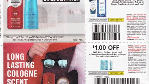 Old Spice Secret '#1 Brands' FSI