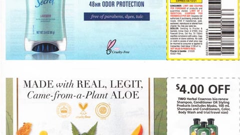 Secret 'Aluminum Free Deodorant' FSI