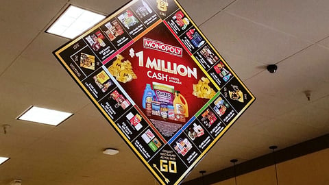 Vons Monopoly '$1 Million Cash' Ceiling Sign