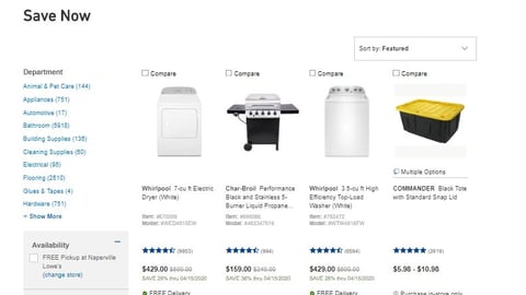 Lowe's 'Spring Project Savings' Banner Ad & Web Page