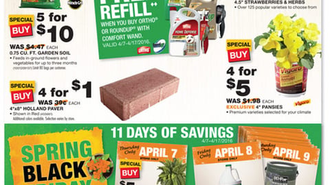 Home Depot 'Spring Black Friday' Feature