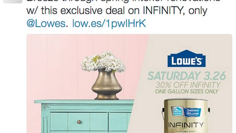 HGTV Home by Sherwin Williams Infinity at Lowe's Twitter Update