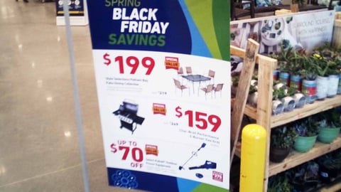 Lowe's 'Spring Black Friday Savings' Hanging Poster
