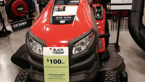 Lowe's Husqvarna Spring Black Friday Incentive Sign