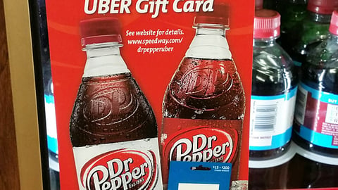 Speedway Dr Pepper 'Uber Gift Card' Cooler Cling