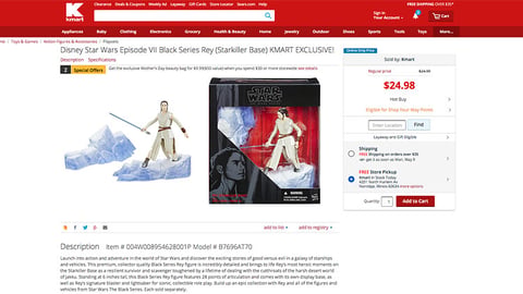 Kmart Star Wars ‘Exclusive’ Web Page