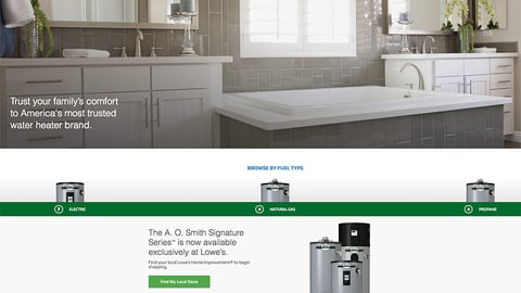 A. O. Smith Lowe's Signature Series Display Ad