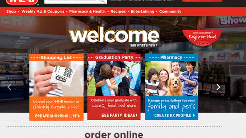 H-E-B Website Home Page