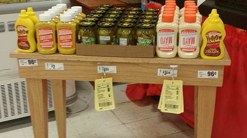 H-E-B Condiment Table Display