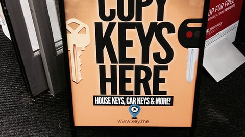 KeyMe 'Copy Keys Here' A-Board