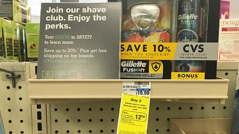 CVS 'Join Our Shave Club' Shelf Sign