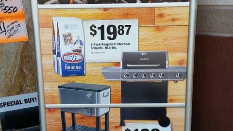 Home Depot 'Thrill of the Grill' Stanchion Sign