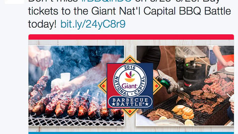 Giant-Landover 'BBQ Battle' Twitter Update