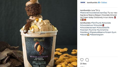 Tom Thumb #NationalChocolateIceCreamDay Instagram Update