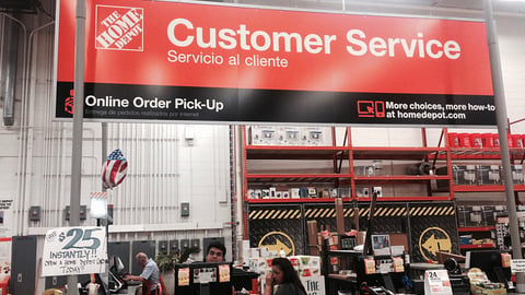 Home Depot Online Up Double Digits