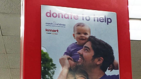 Kmart March of Dimes Checkout Sign