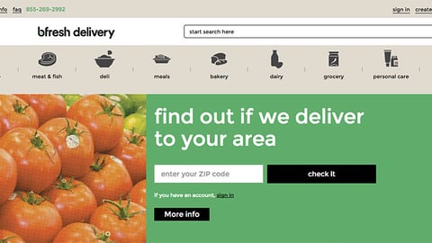 bfresh Delivery Web Page