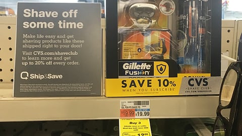 CVS 'Shave Off Some Time' Shelf Sign