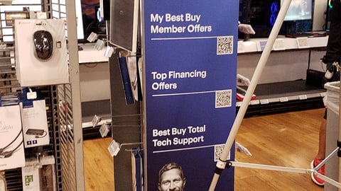Best Buy QR Codes Rack Sign