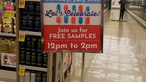 Safeway 'National Ice Cream Day' Sampling Stanchion Sign