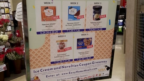 Safeway 'Ice Cream Month' NFRA Stanchion Sign