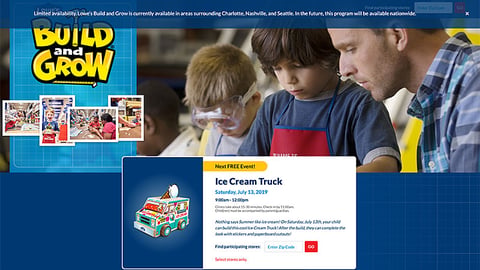 Lowe's 'Build and Grow' Web Page