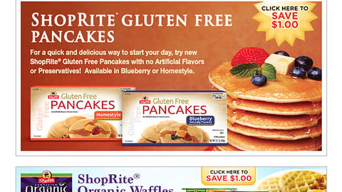 ShopRite 'Gluten Free Pancakes' Email Ad