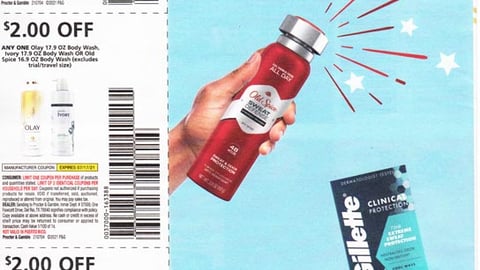 Old Spice Gillette 'Freshness & Fireworks' FSI