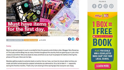BJ's Stocked Kellogg's '1 Box = 1 Free Book' Display Ad