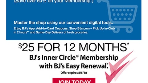 BJ's 'Join Today' Email