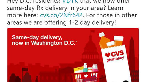 CVS 'Now in Washington D.C.' Twitter Update