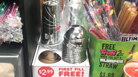 Slurpee 'Chrome Dome' Counter Display