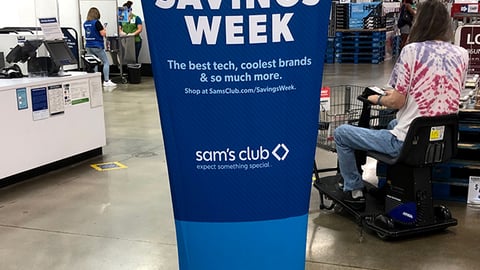 Sam's Club August Savings Event Standee