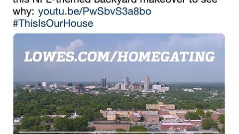 Lowe's NFL Homegating Twitter Update