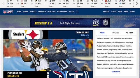 NFL Lowe's For Pros Display Ad