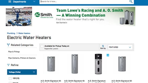 Lowe's A. O. Smith 'A Winning Combination' Display Ad