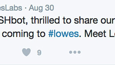 Lowe's Fellow Robots 'LoweBot' Twitter Update