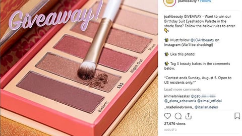 Joah Giveaway Instagram Update