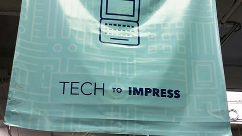 Best Buy 'Tech to Impress' Ceiling Sign