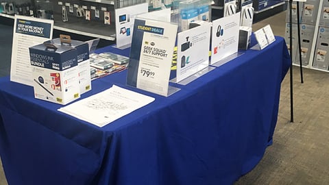 Best Buy 'Back to School Deals' Table Display