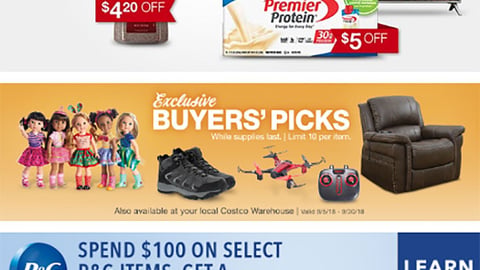 Costco P&G 'Spend $100' Email Ad