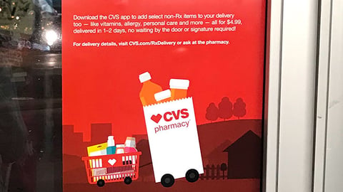 CVS 'Now Delivering Rx' Window Cling