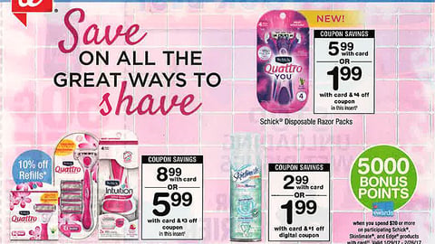 Edgewell Personal Care Walgreens 'Great Ways to Shave' FSI