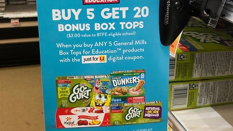 General Mills Safeway 'Buy 5, Get 20' Shelf Talker