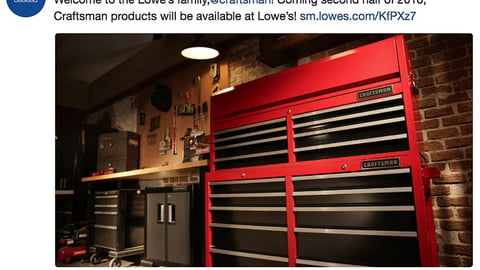Lowe's Craftsman Twitter Update